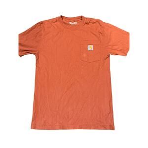 Carhartt Orange Shirt Size XS Loose Fit Workwear Cotton Pocket Tee  Durable